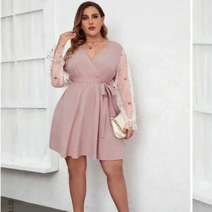 Shein pink floral dress size 2XL